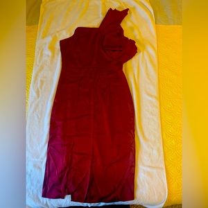 Women’s Merlot One Shoulder Dress